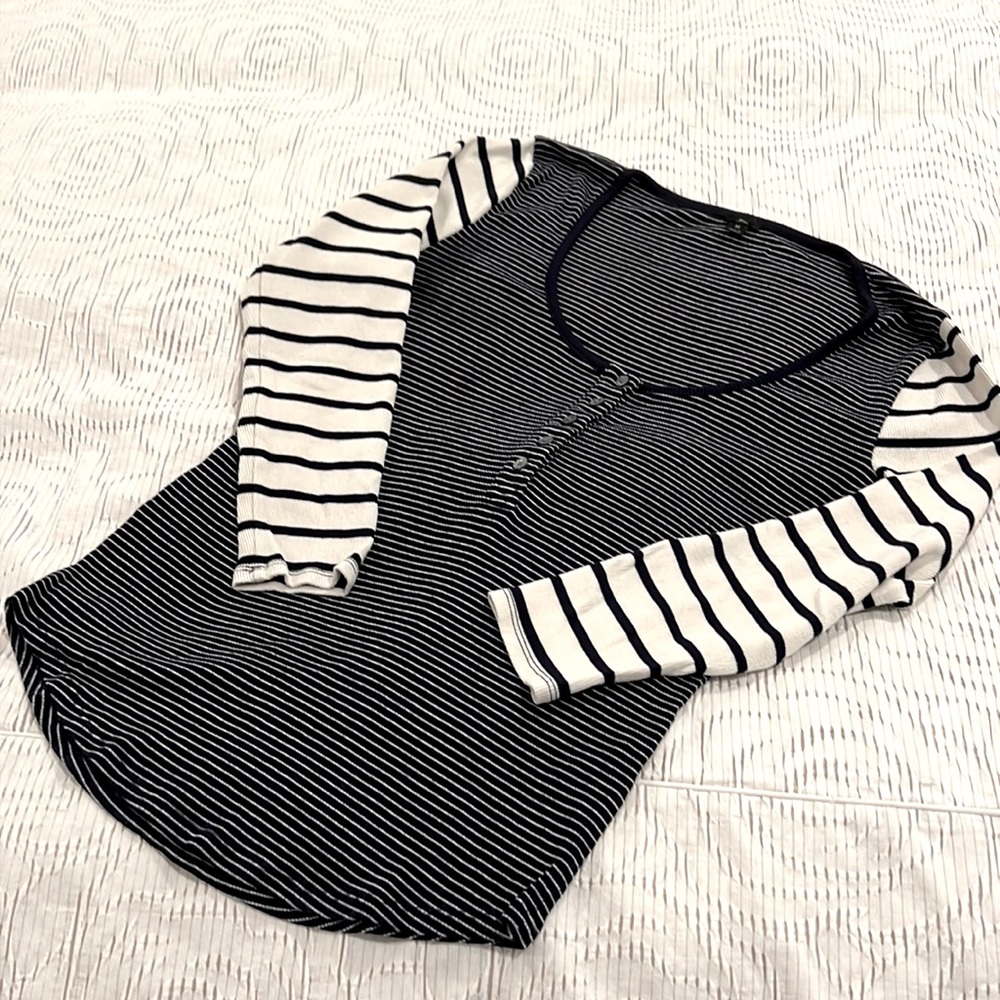 J. Crew 3/4 Sleeve Striped Top